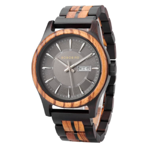 Reloj Bobo Bird GT181 Madera de Cebra con Fecha