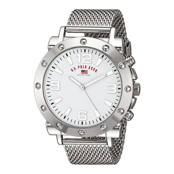 Reloj U.S. Polo Assn. Plateado Malla Hombre 48mm